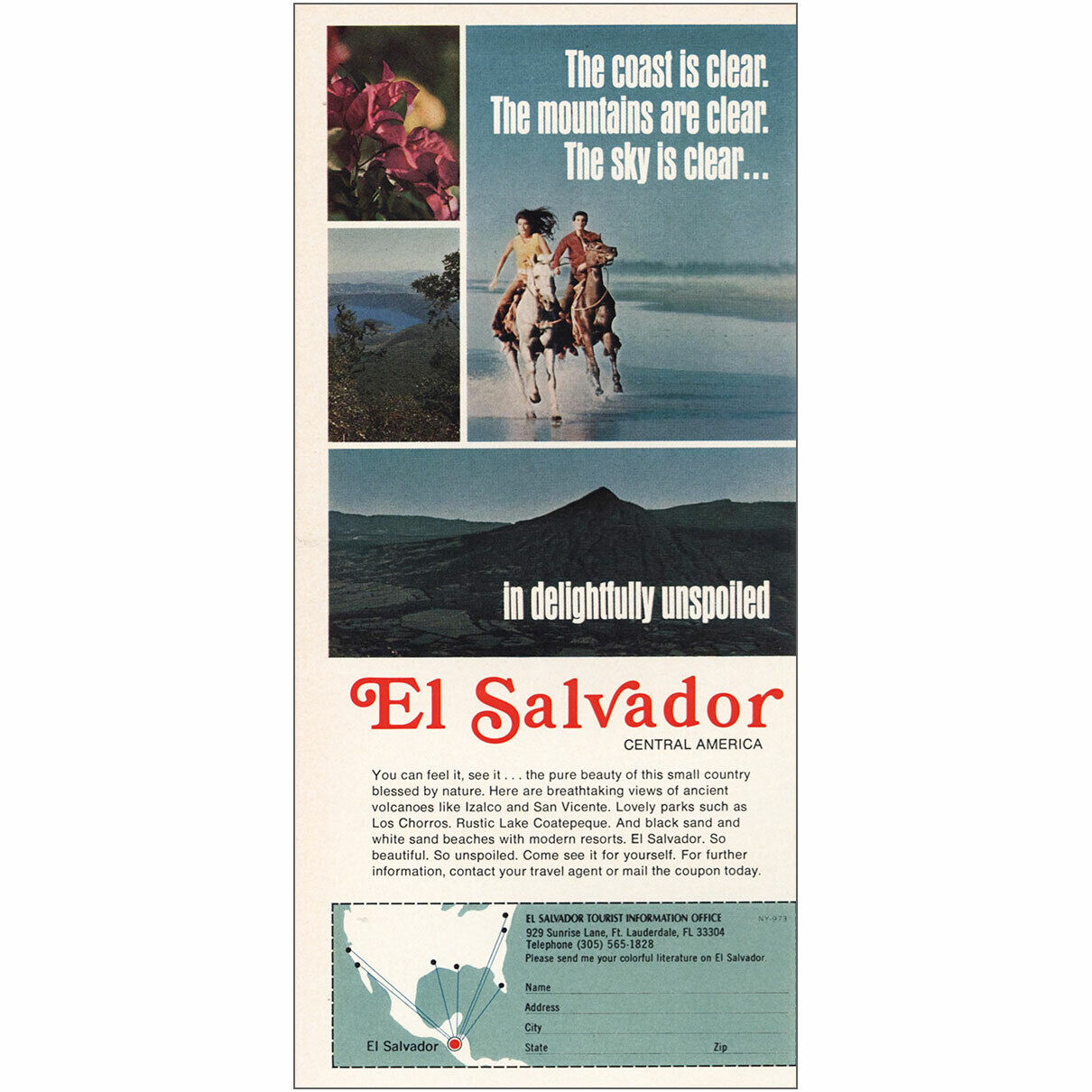 1973 El Salvador: 1973 El Salvador Vintage Print Ad