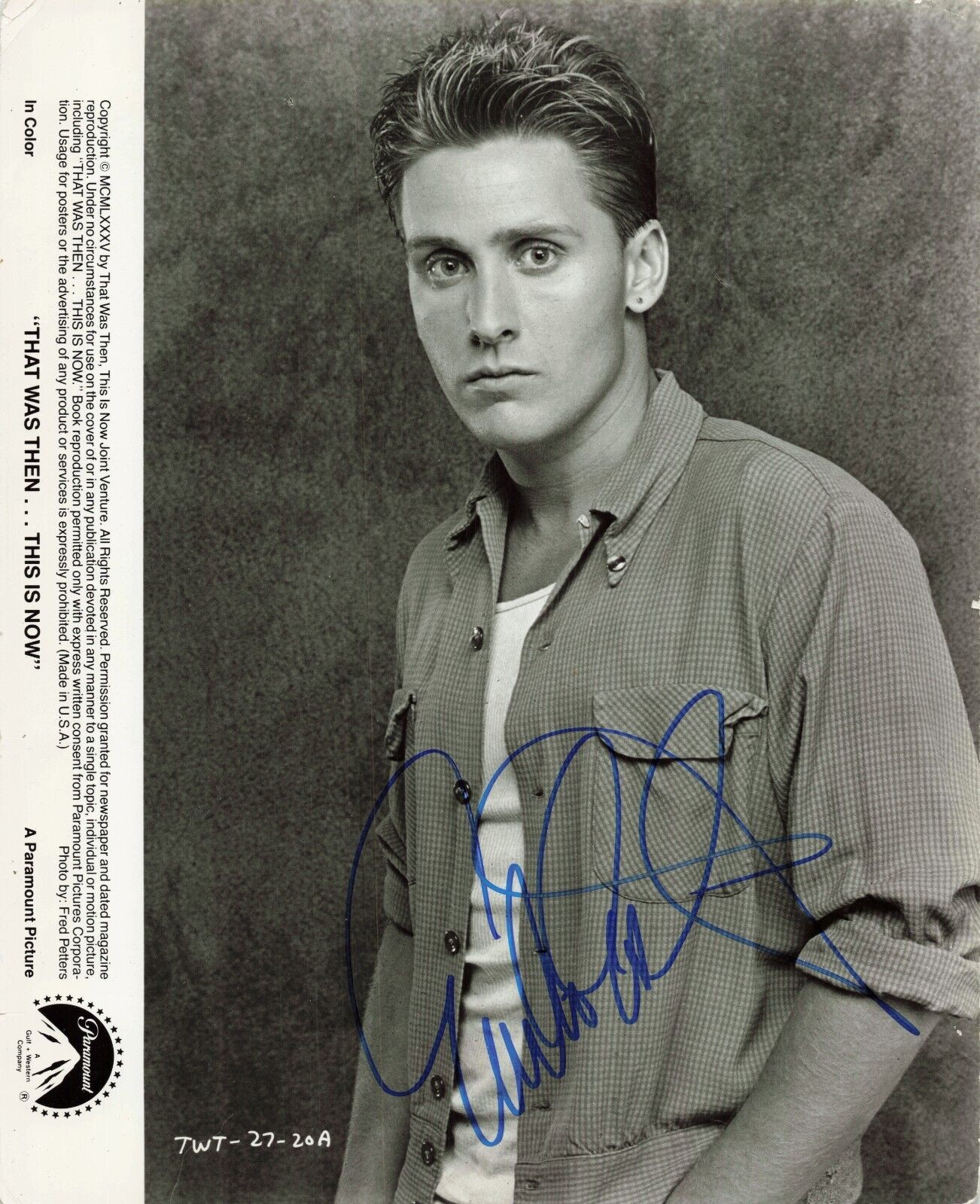 Emilio Estevez 8x10 Autographed Signed Photo