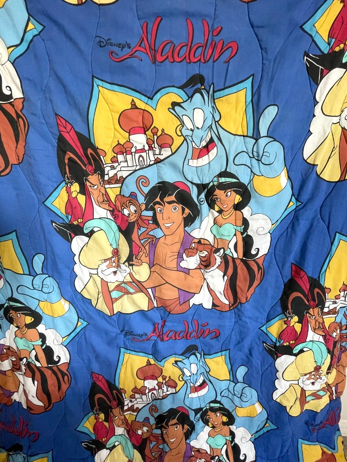 RARE Vintage 1990’s Disney Aladdin Twin Size Comforter Bedding Blanket 