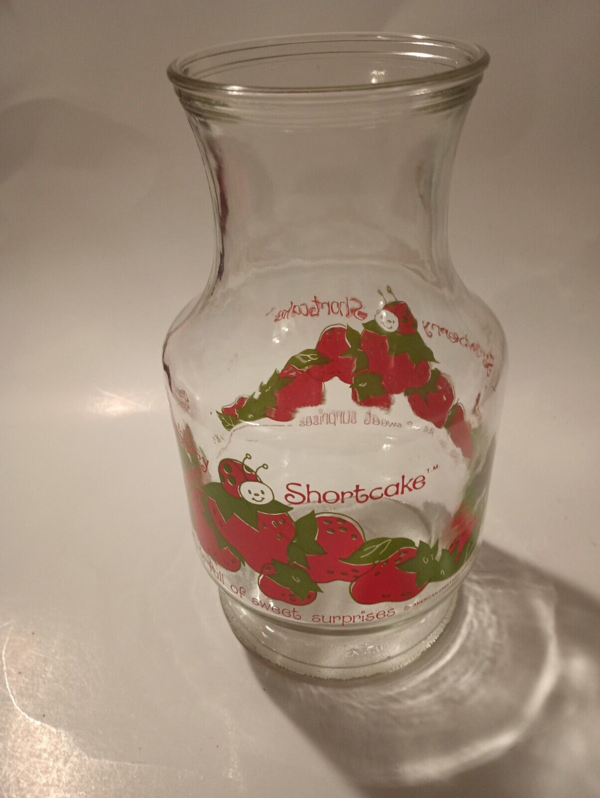 Vtg Strawberry Shortcake Glass Pitcher NO LID \