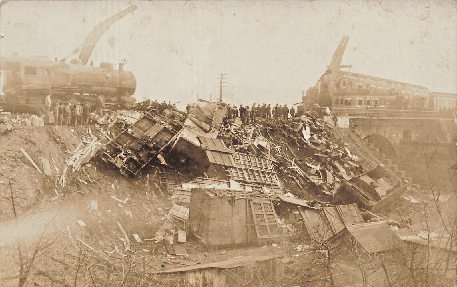 Train Wreck February 1917 Mount Union Pennsylvania-19 Killed~REAL PHOTO POSTCARD