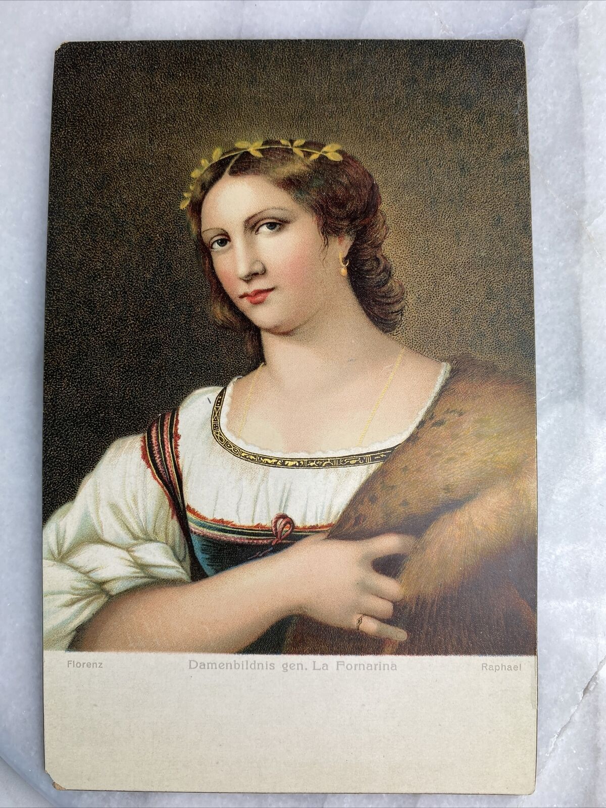 Antique Art Painting Stengel & Co. Postcard La Fornarina Raffaello Santi Rafael