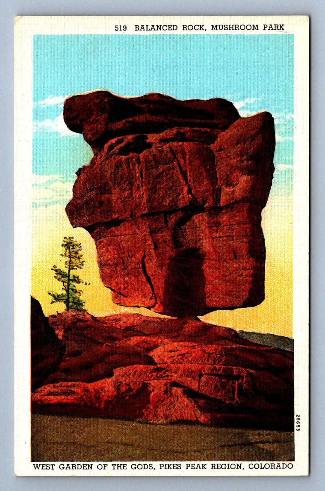 Postcard Vtg Colorado Balanced Rock Mushroom Park Pikes Peak Region