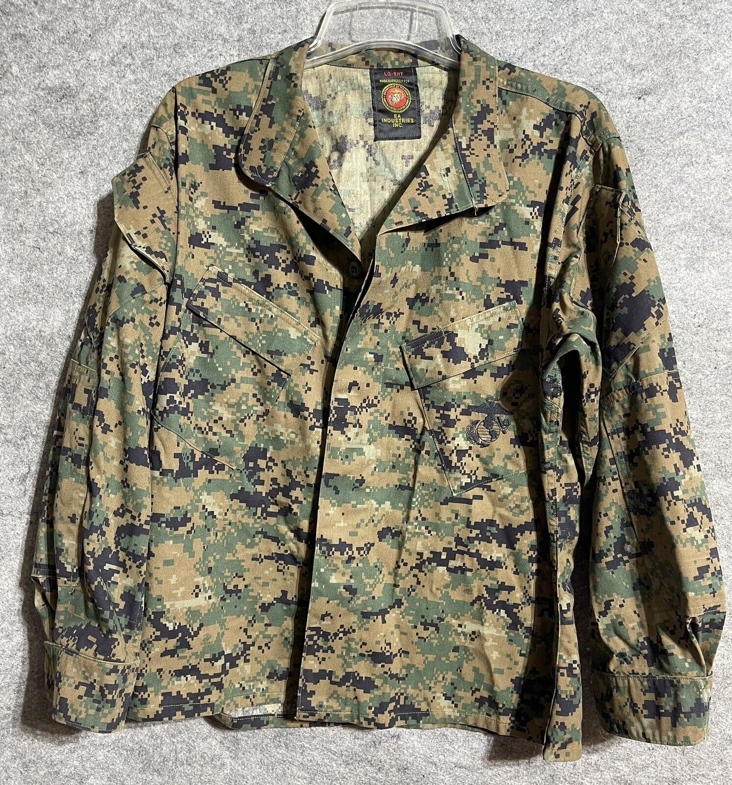 USMC Marpat Woodland Combat Field Shirt Jacket Blouse Marine Corps Large Short