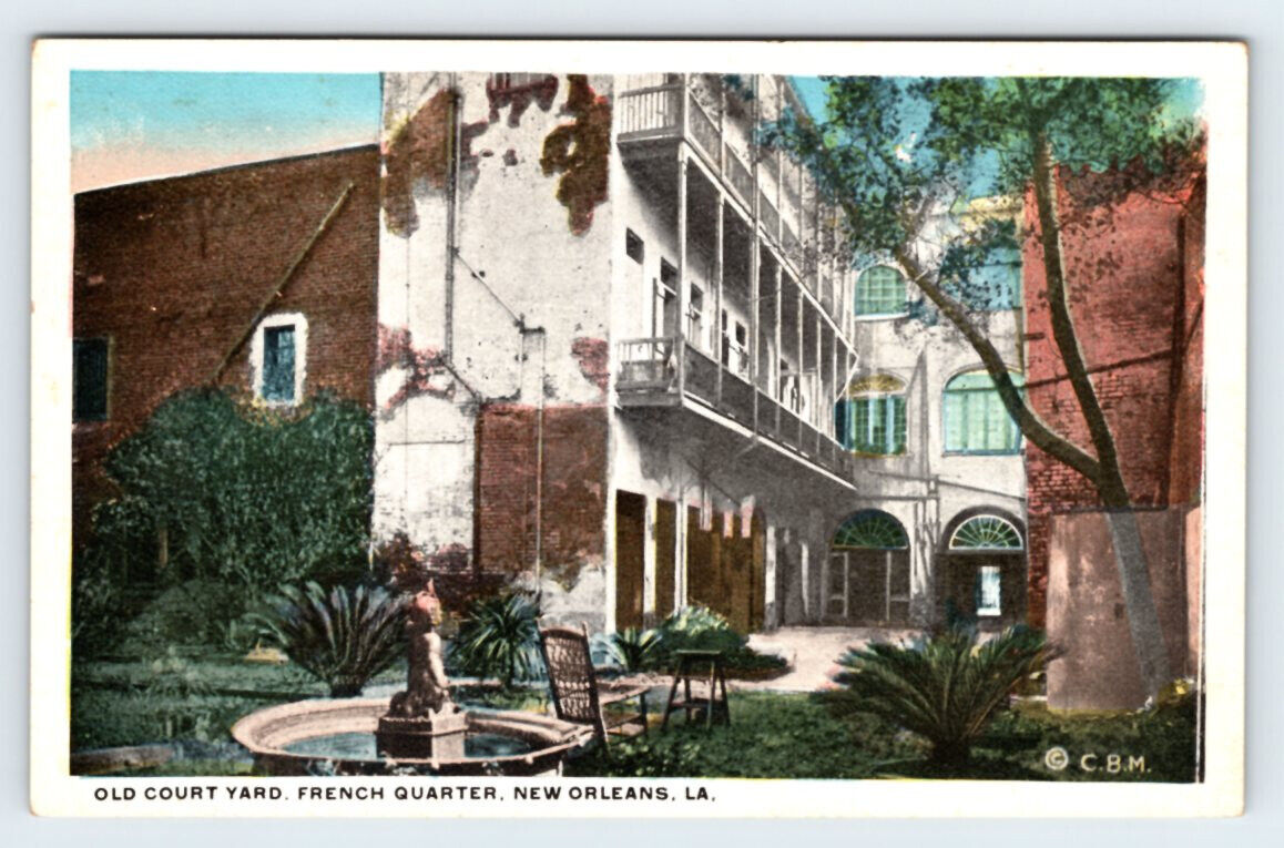 Old Courtyard French Quarter New Orleans LA Vintage Postcard BAS29