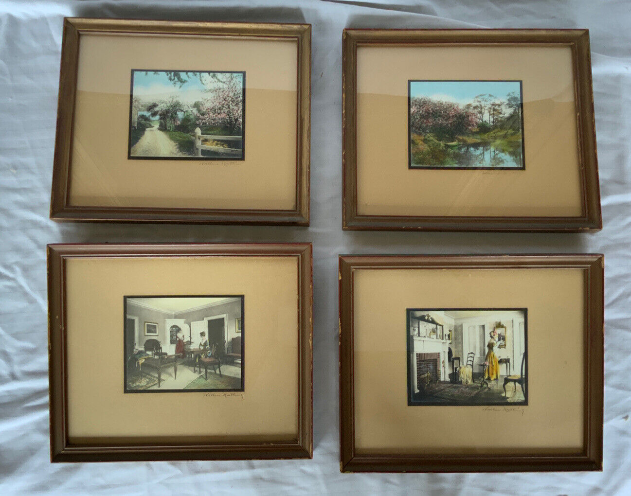 Wallace Nutting Hand Colored Photographs- Set Of 4