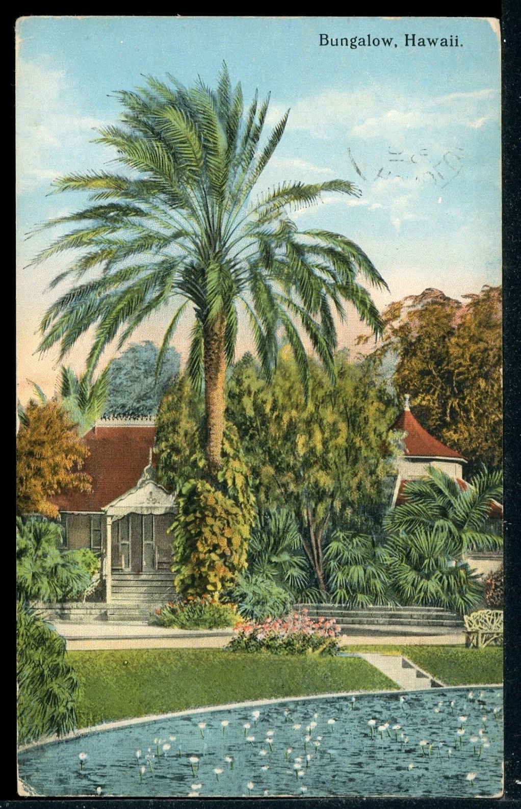 1919 Home Residence Bungalow Hawaii Vintage Postcard South Seas M1429a