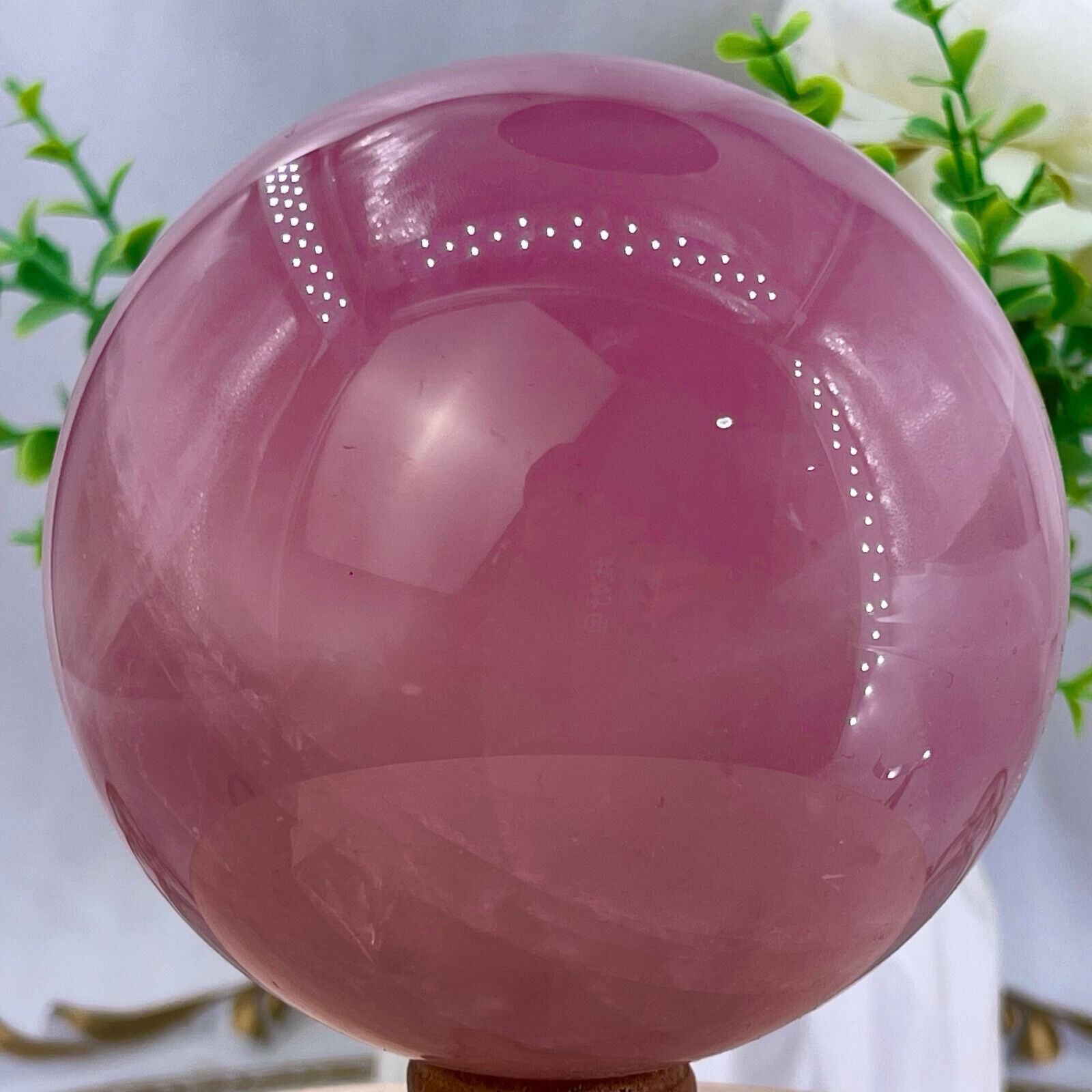 2.71LB Natural Crystal Pink Rose Chakra Quartz Sphere healing ball Specimen