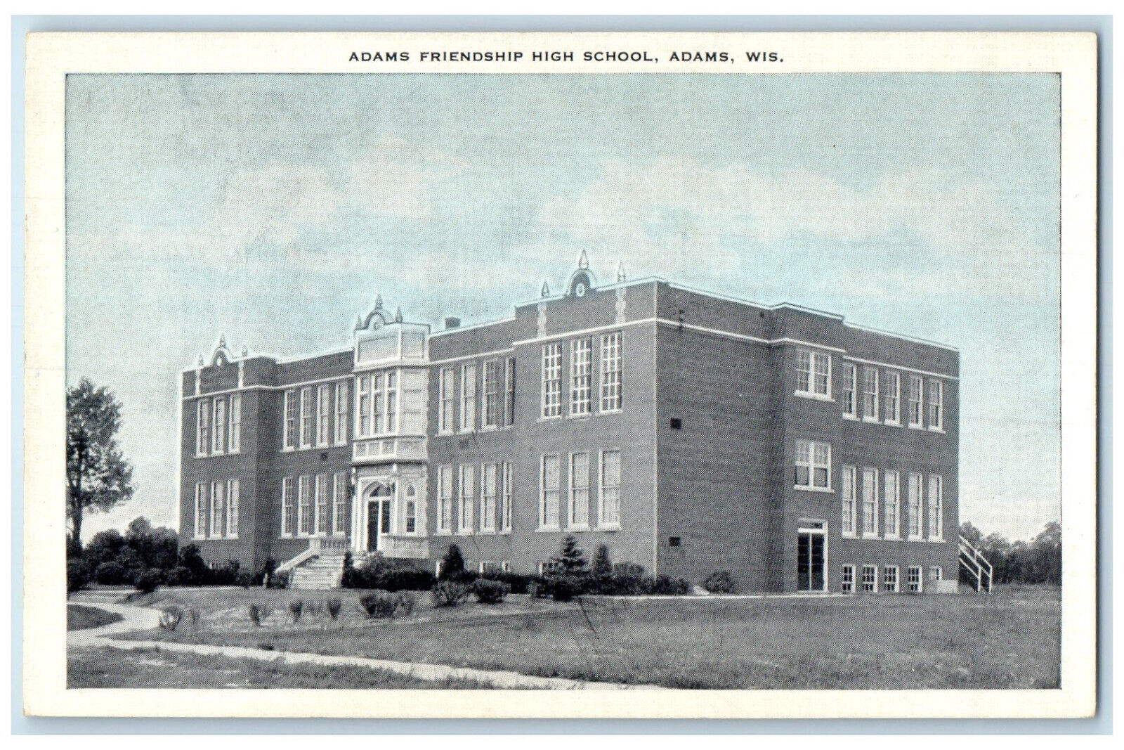 c1950\'s Adams Friendship High School Adams Wisconsin WI Vintage Postcard