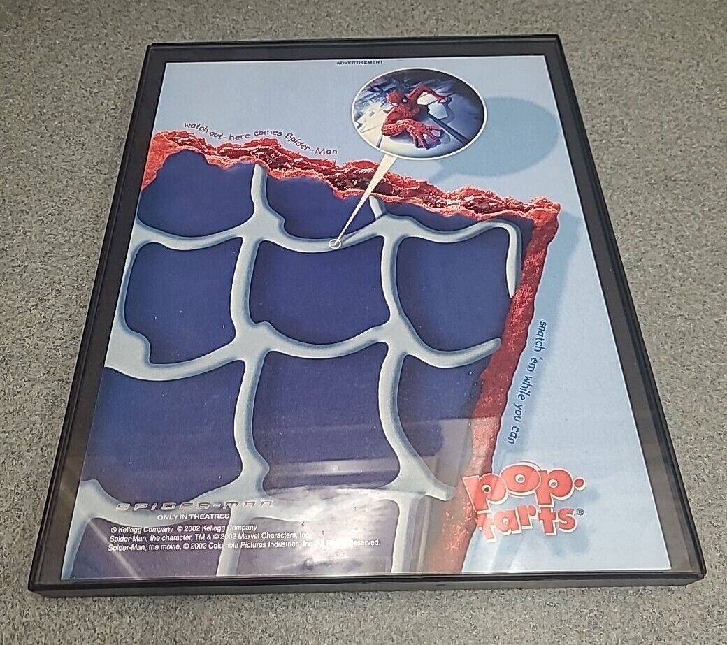 Spider-man Pop Tarts Print Ad 2002 Framed 8.5x11  Wall Art 