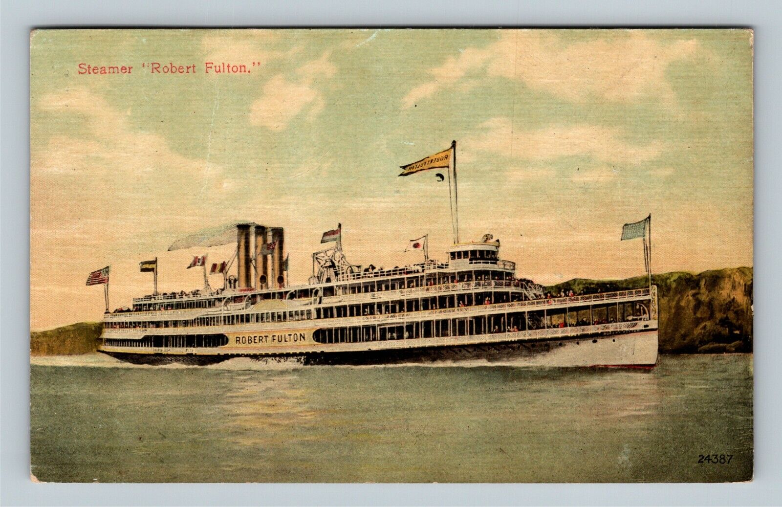 Ships -Steamer Robert Fulton, Hudson River Day Line, c1909 Vintage Postcard
