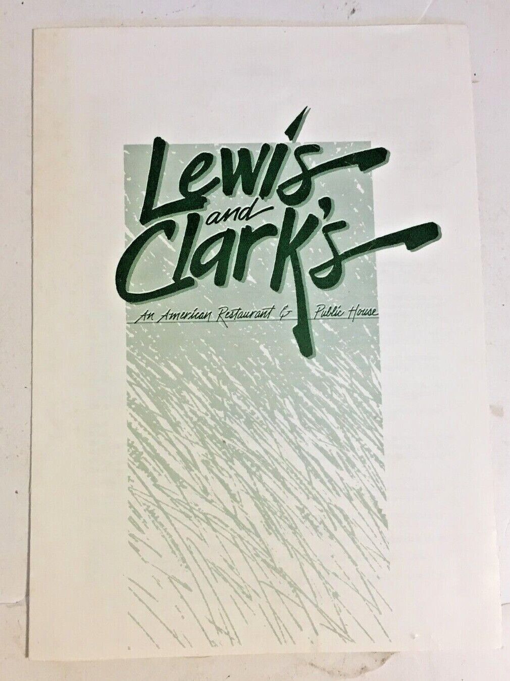Vtg Restaurant Menu Lewis and Clark\'s An American Restaurant and Public House