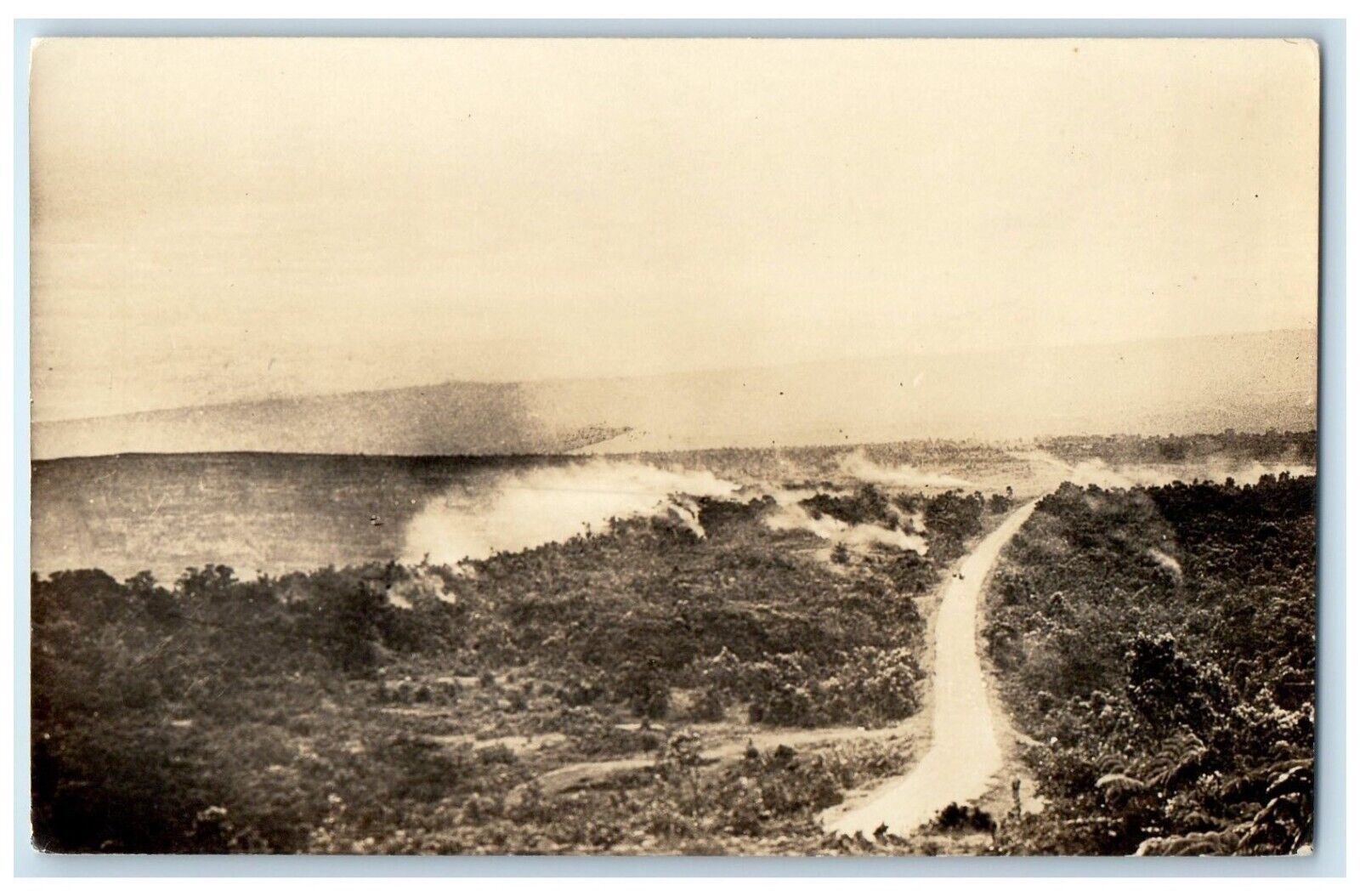 c1930's Bird's Eye View Of Hawaii HI RPPC Photo Lava Flow Magma Postcard