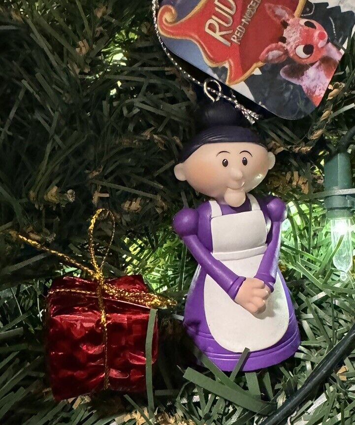 New Mrs Clause w Purple Dress Rudolph The Red Nosed Reindeer Christmas Ornament