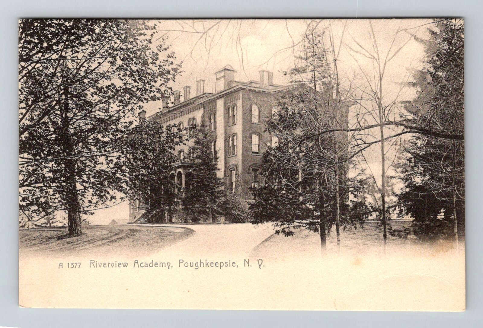 Poughkeepsie NY-New York, Riverview Academy, Vintage Postcard