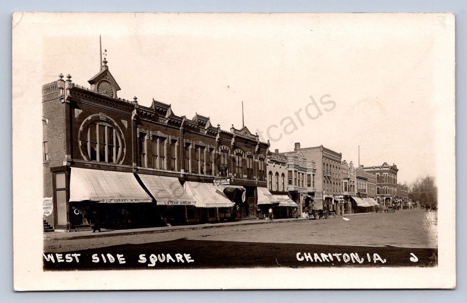 J90/ Chariton Iowa RPPC Postcard c1910 West Side Square Stores 264