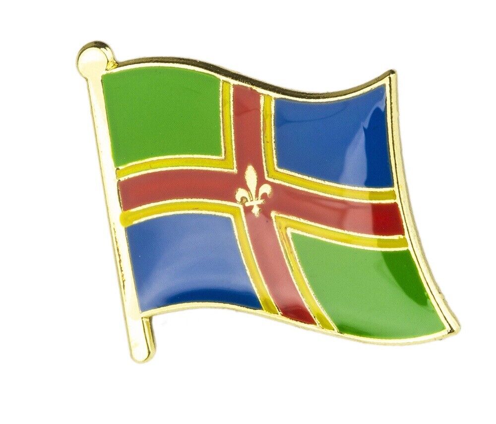 LINCOLNSHIRE : County Flag Enamel Lapel Pin Badge (UK SELLER - FREE UK POST) 