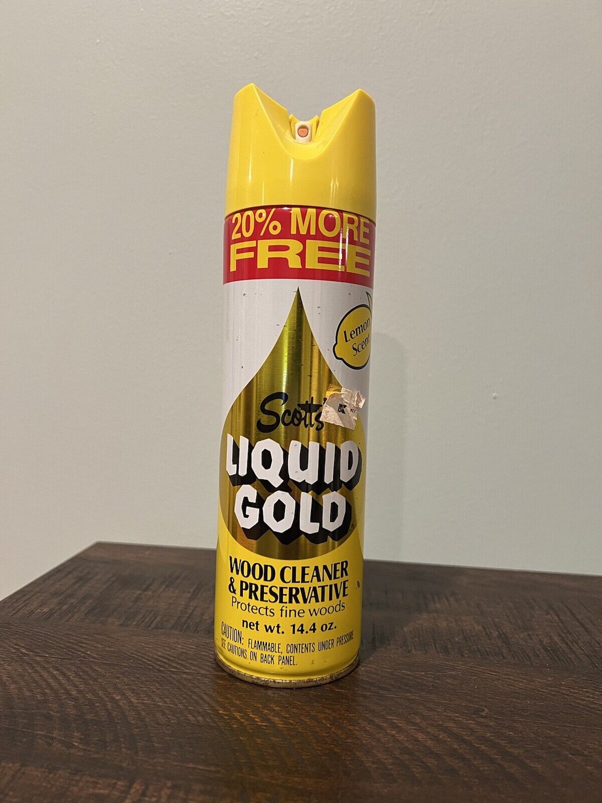 Vintage Scott's Liquid Gold Lemon Scent Cleaner 14.4 Oz Full Can Movie Prop RARE