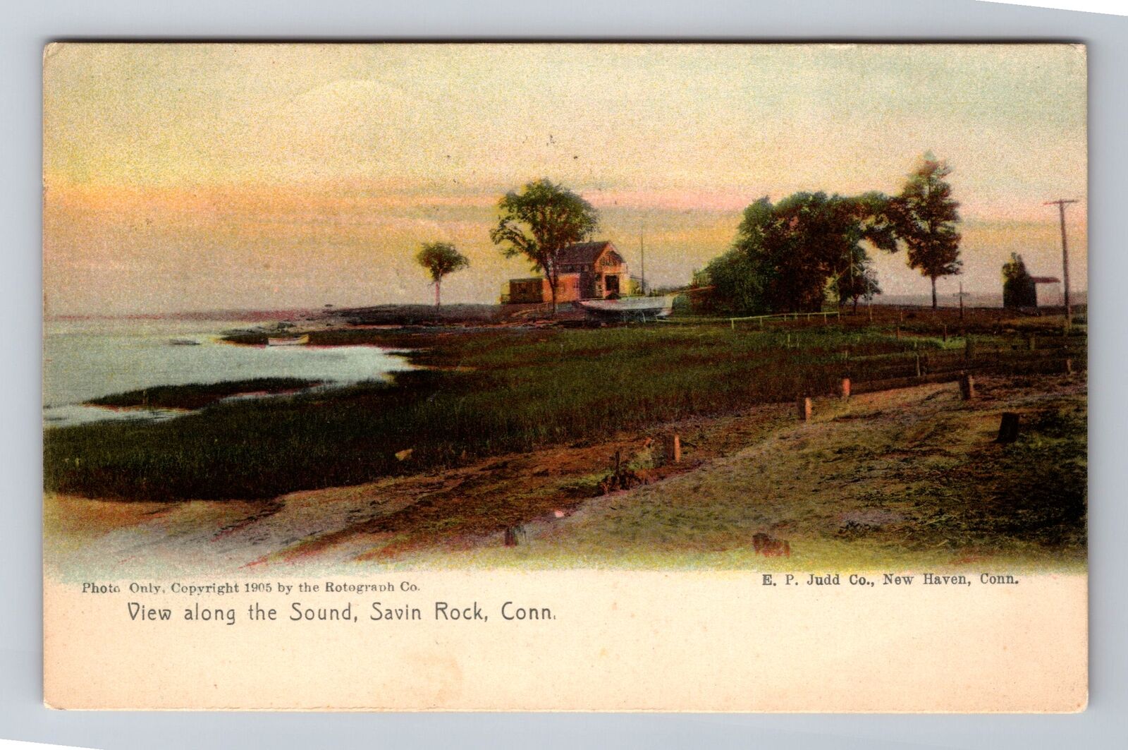 Savin Rock CT-Connecticut, View along the Sound, Antique Vintage Postcard