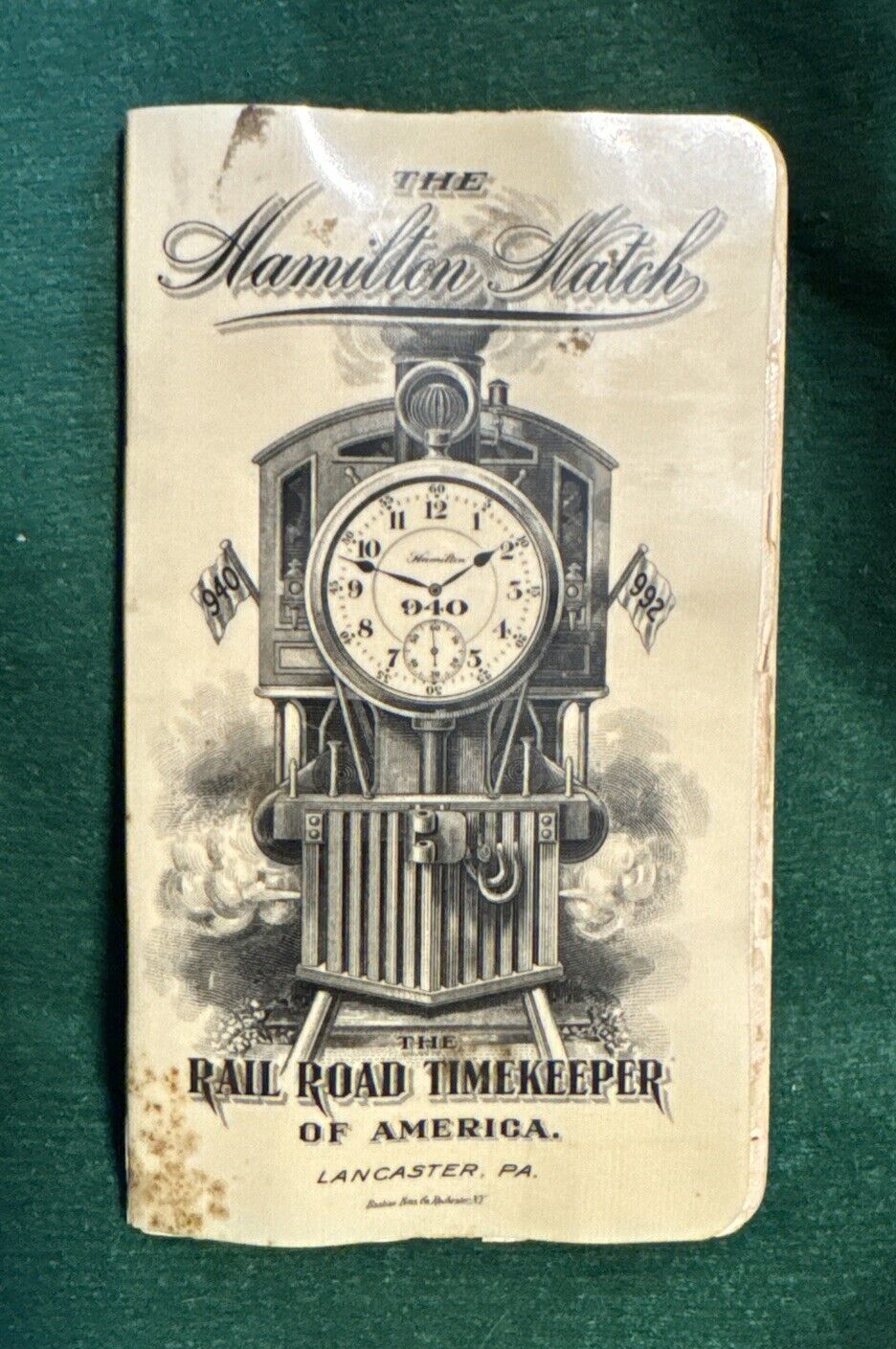 Vintage 1912-1913 Hamilton Watch Rail Road Timekeeper Centralia MO Advertising
