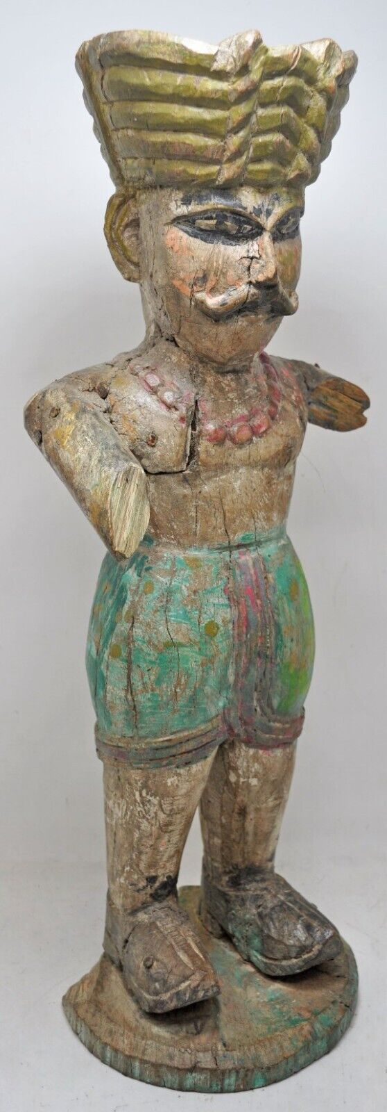 Antique Solid Wood Large Size Watchman Statue Figurine Original  Fine Hand Carve