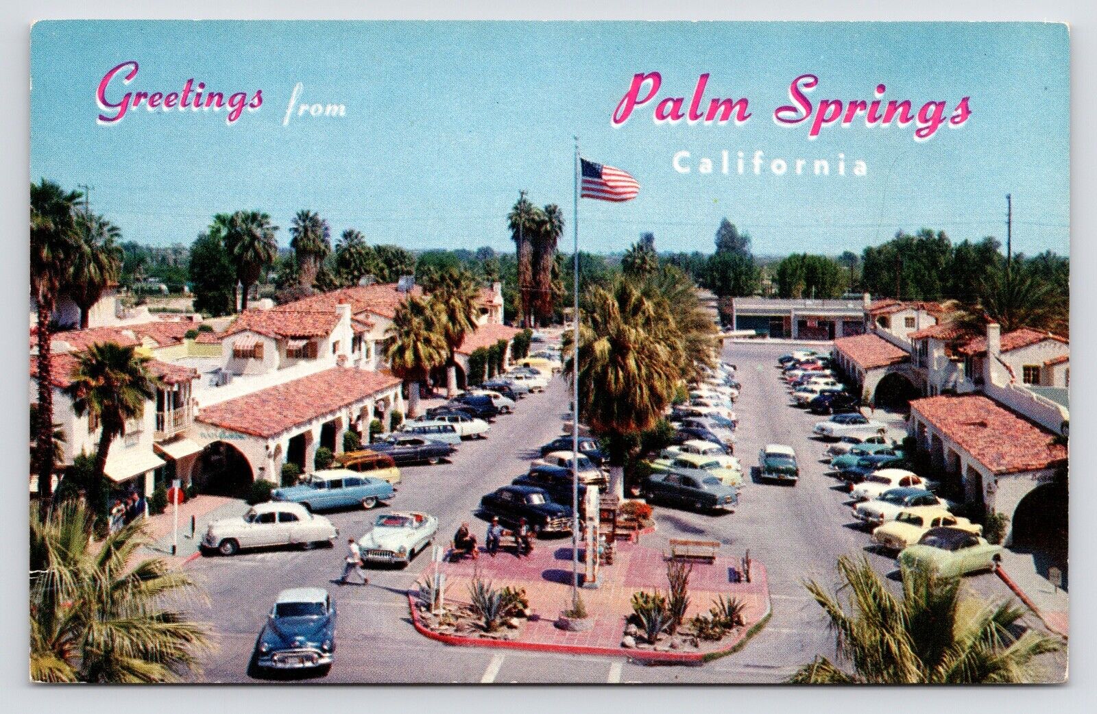 c1950s~Greetings~La Plaza Palm Springs Desert Resort~California CA~VTG~Postcard