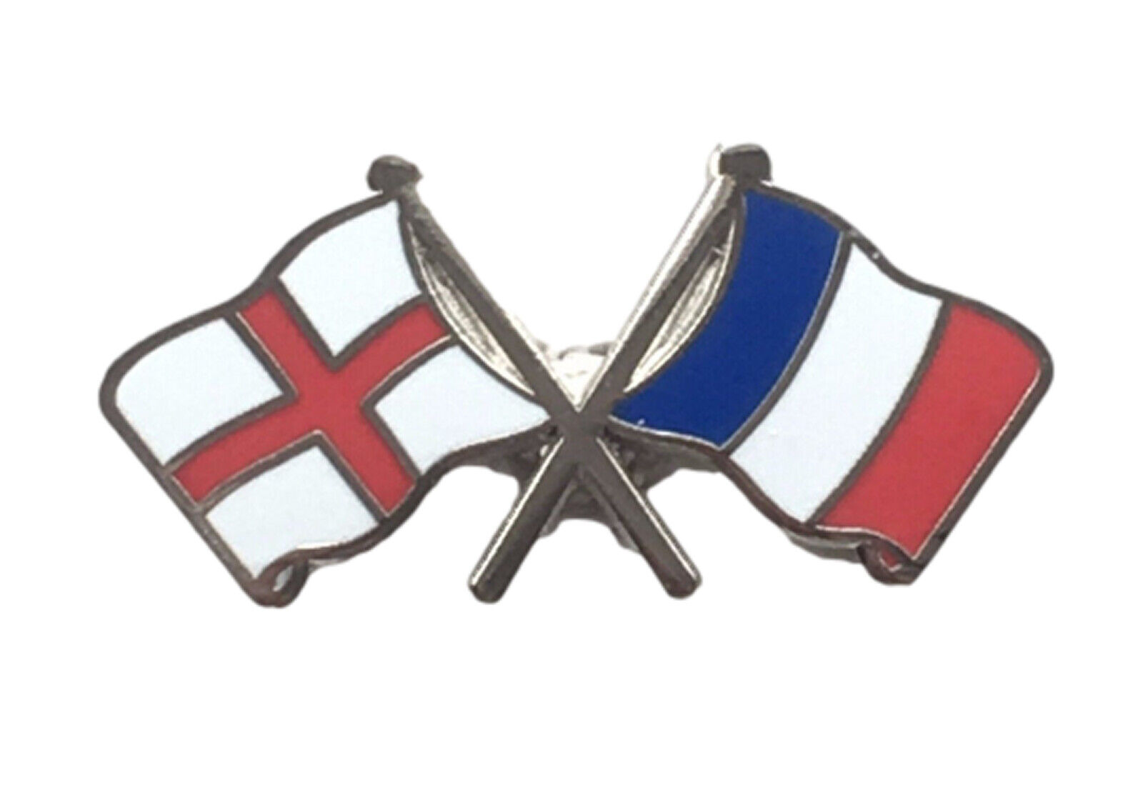 England & France Flags Friendship Courtesy Enamel Lapel Pin Badge T952