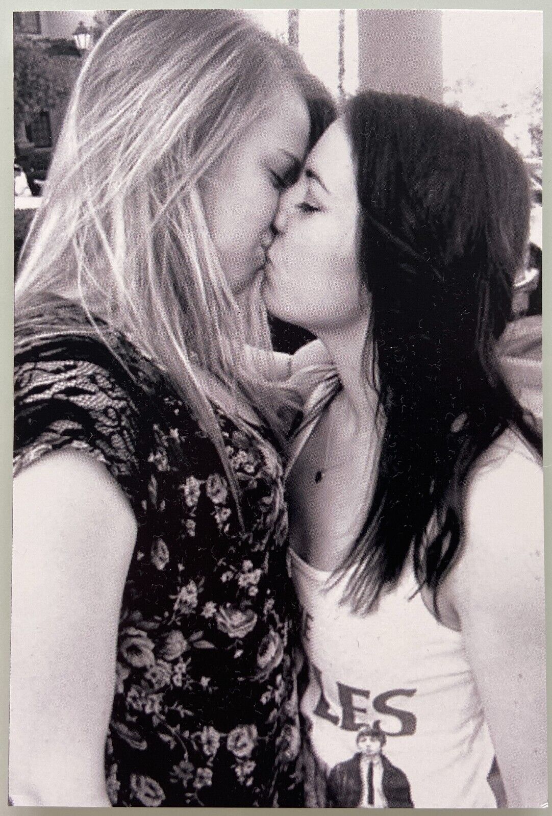 Lesbian KISS Affectionate Couple Women Kissing Gay Interest REPRINT Photo