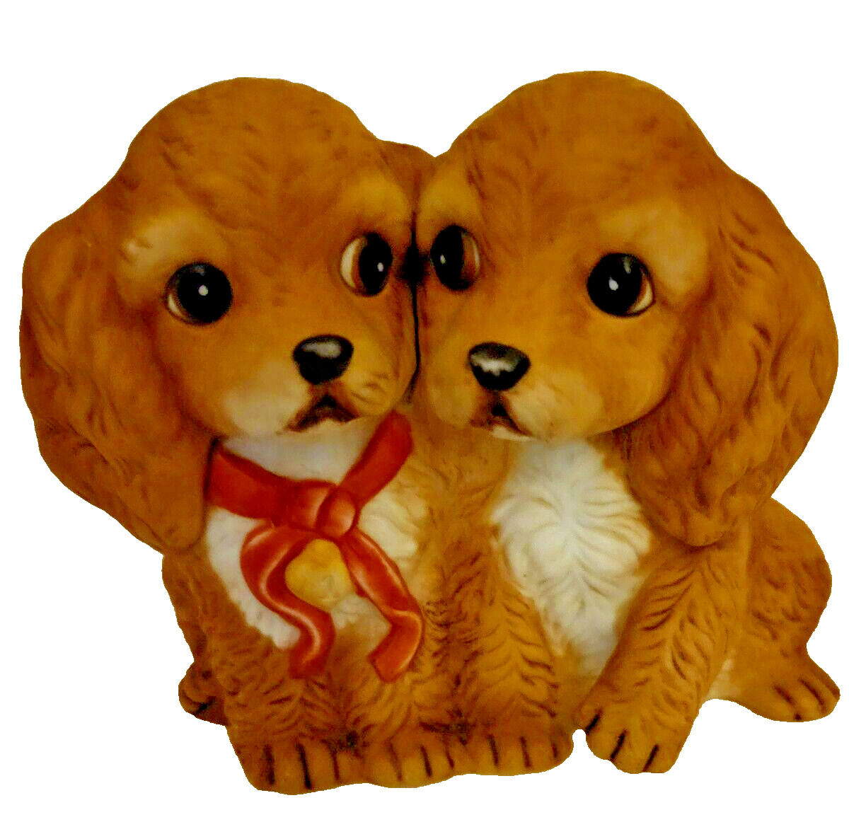 Vintage Cocker Spaniel Puppies Masterpiece Porcelain Figurine Dogs HOMCO 1988