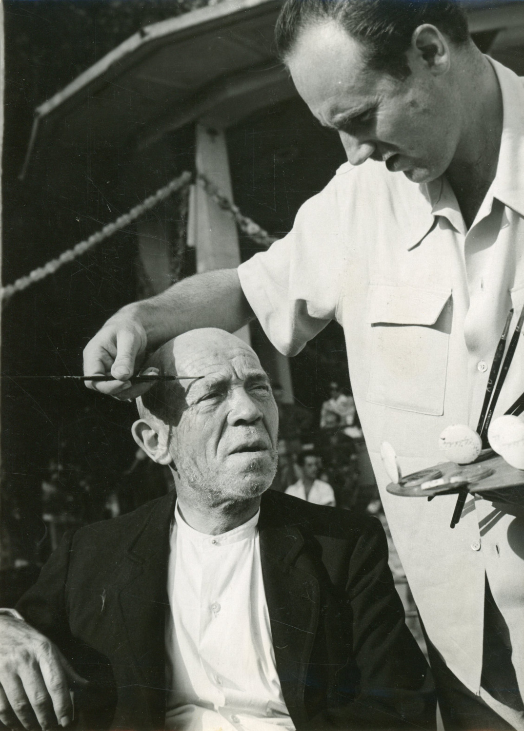 Actor Pierre Larquey Makeup Session, 1949, Vintage Silver Print Vintage s