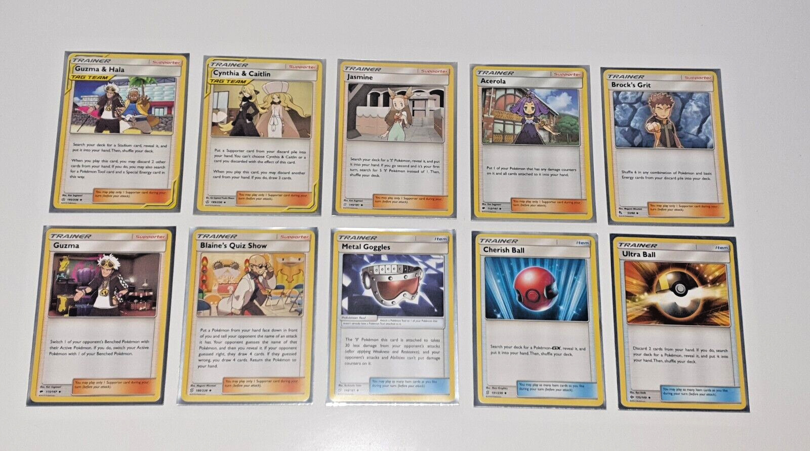 Pokemon Trainer Supporter Item Tag Team Non-Holo Cards Collection Bundle *MINT*