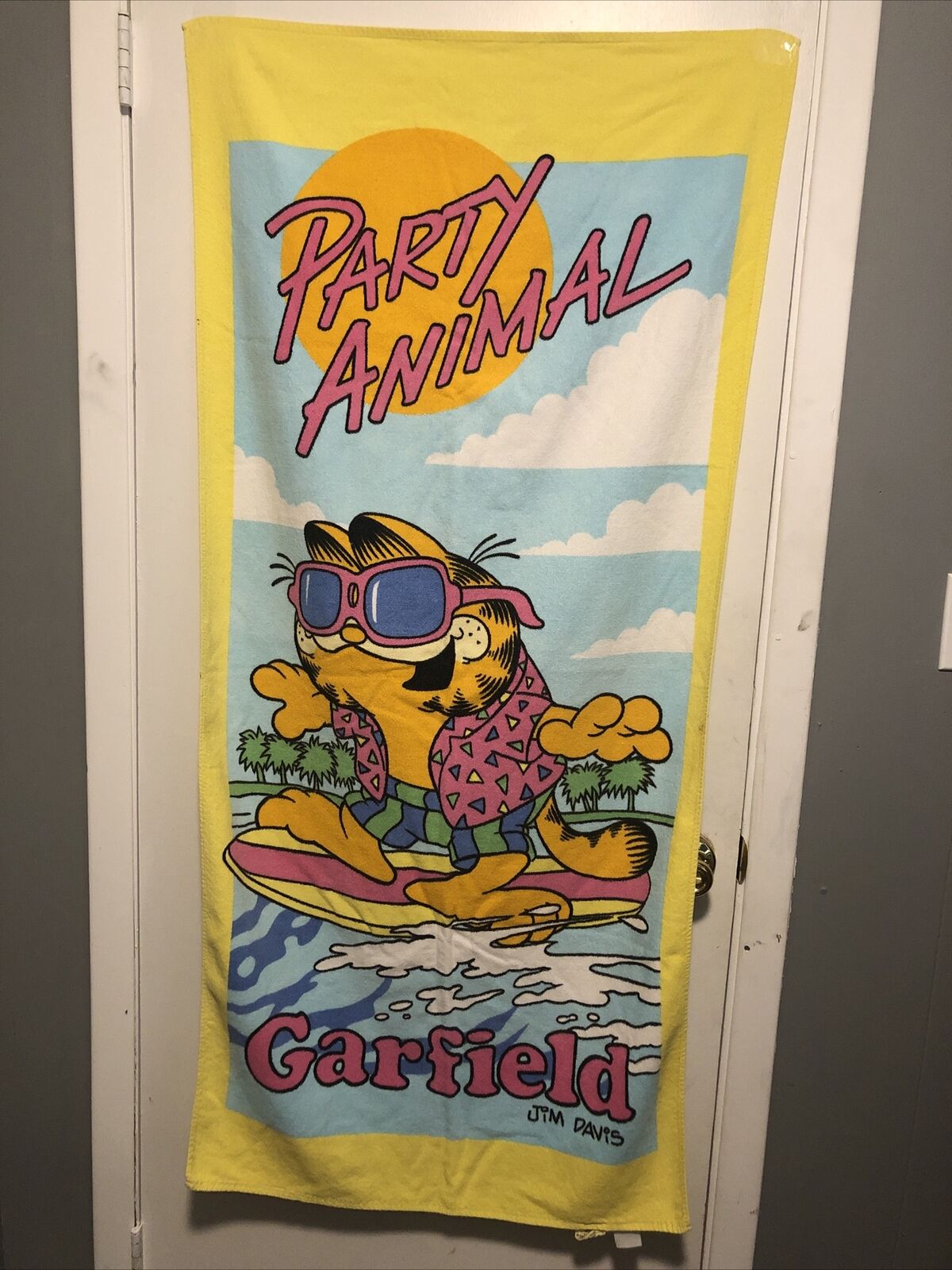 VTG 1978 Garfield ‘Party Animal’ Large Beach Towel by Franco
