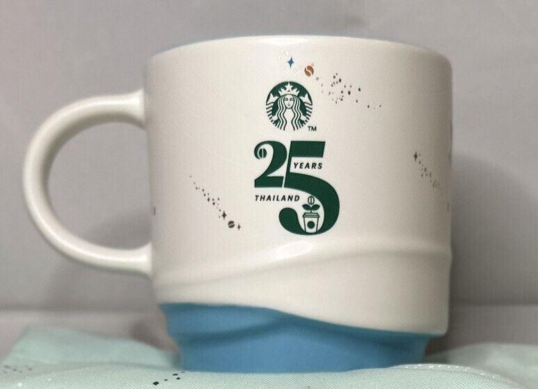 Starbucks Thailand Exclusive 2023 25th Anniversary Blue Wave Mug 12oz