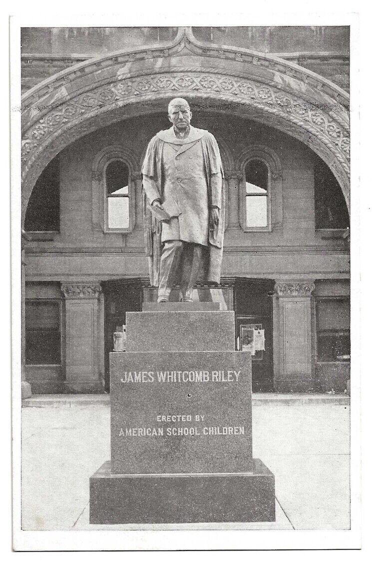 Greenfield Indiana c1920\'s Statue of James Whitcomb Riley, Poet, Court House Sq.
