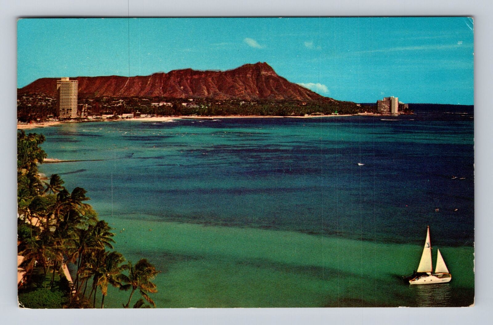 HI-Hawaii, Diamond Head, Antique, Vintage c1964 Souvenir Postcard