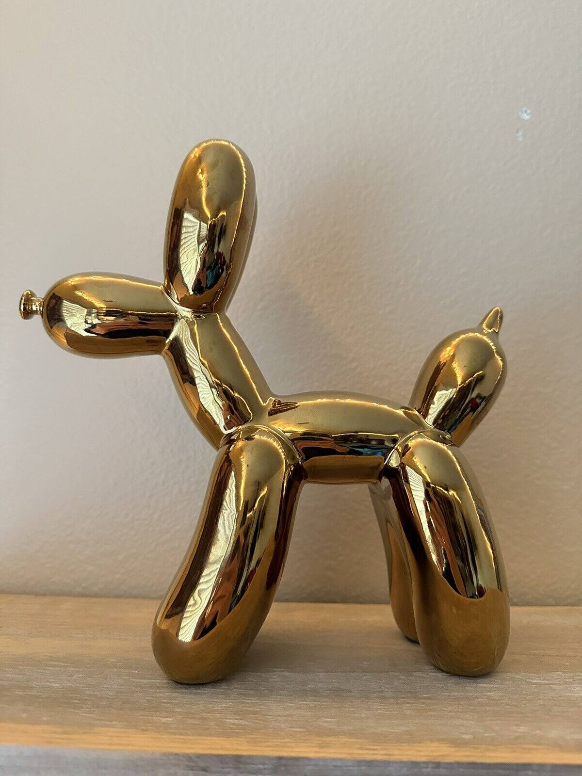 Gold Ceramic Balloon Dog Statue Figure