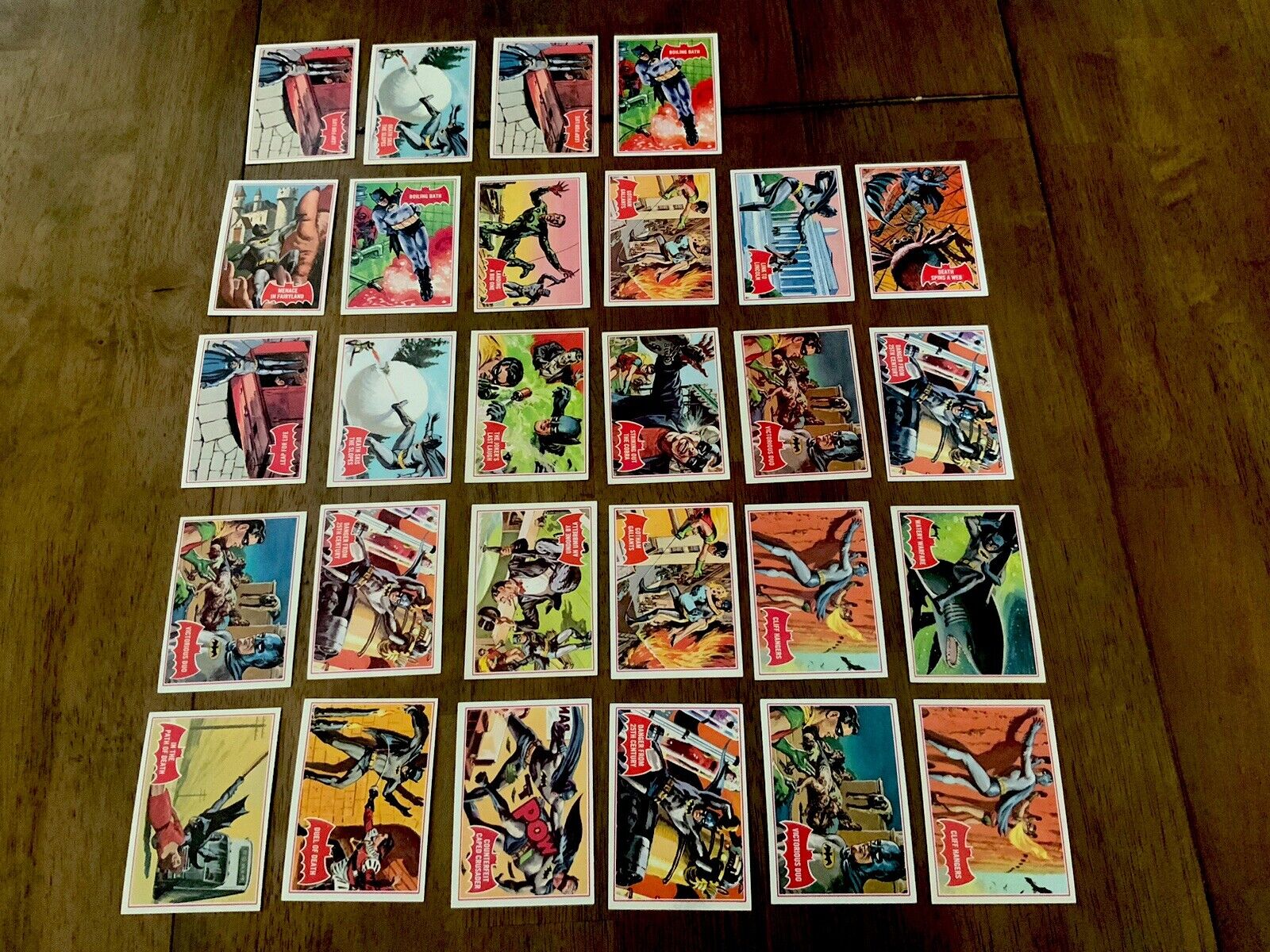 1966 Topps Batman Red Bat Card Lot Of 28 Cards - Very Nice Condition
