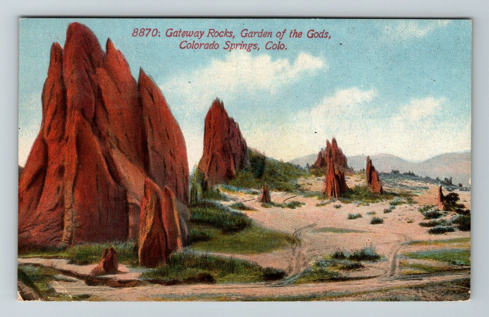 Colorado Springs CO-Colorado, Garden Of The Gods Gateway Rocks Vintage Postcard