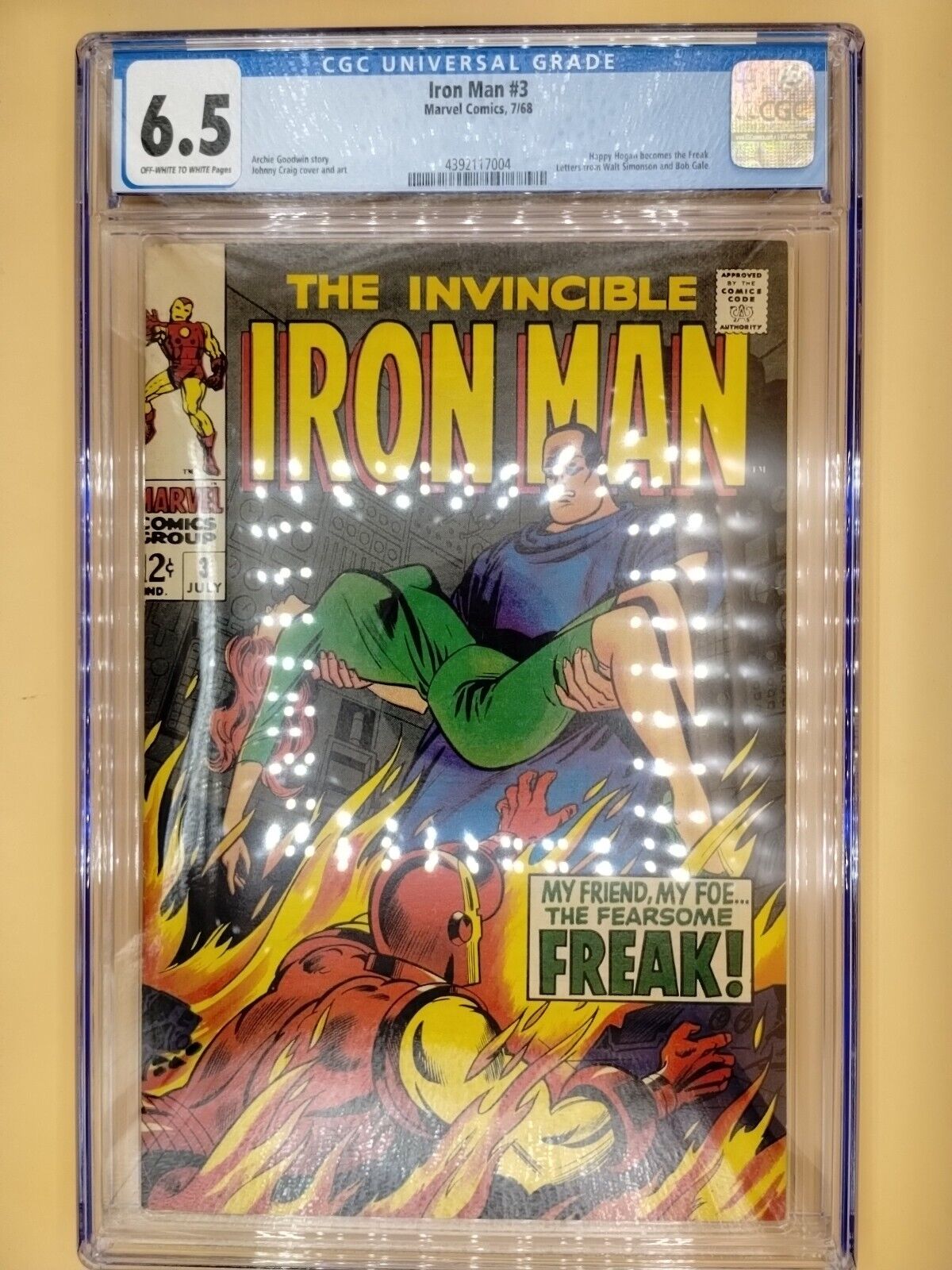 IRON MAN #3 CGC 6.5  1968 Marvel - Off White To White - \