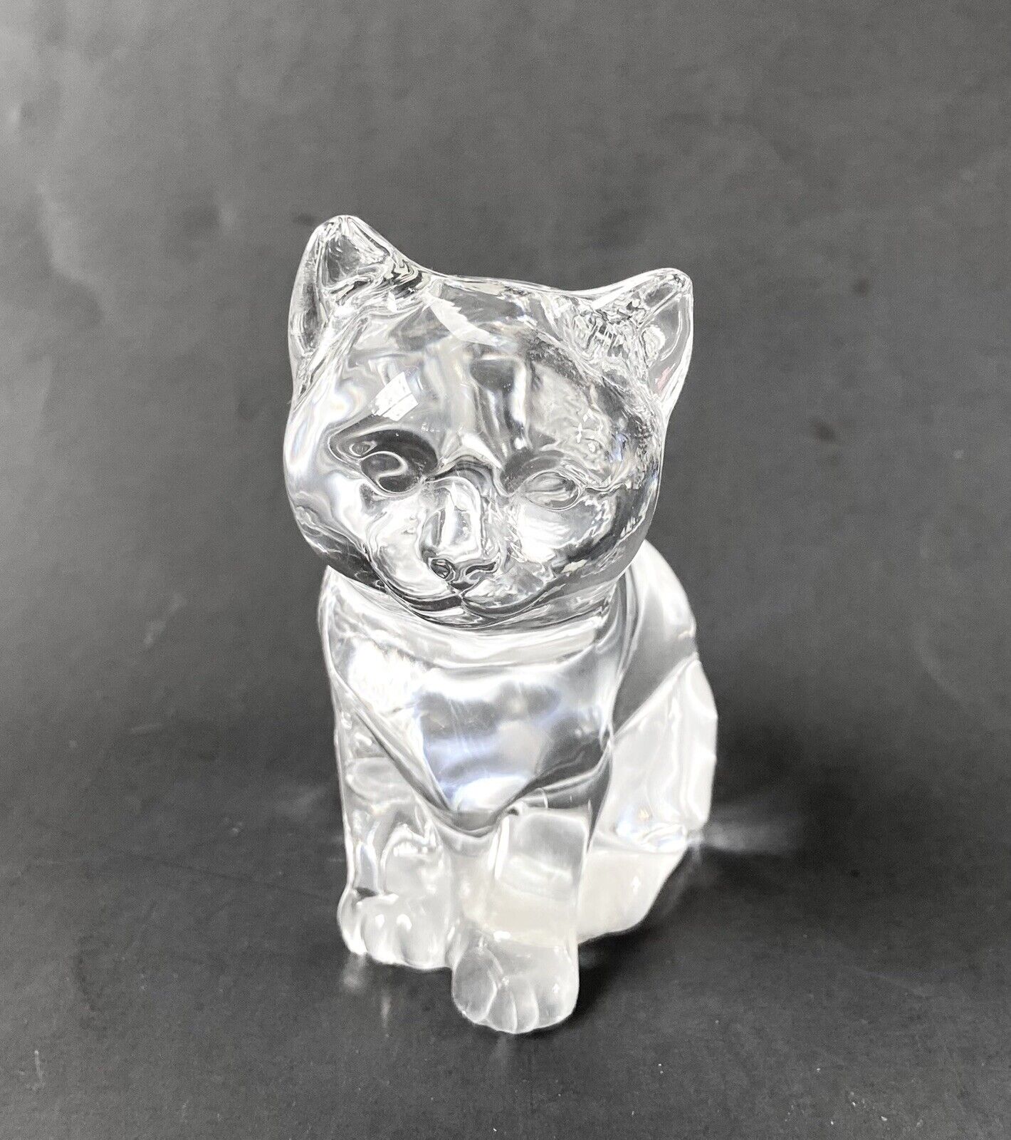 Princess House 24% Lead Crystal Paperweight - Kitten Cat Figurine 3.5”