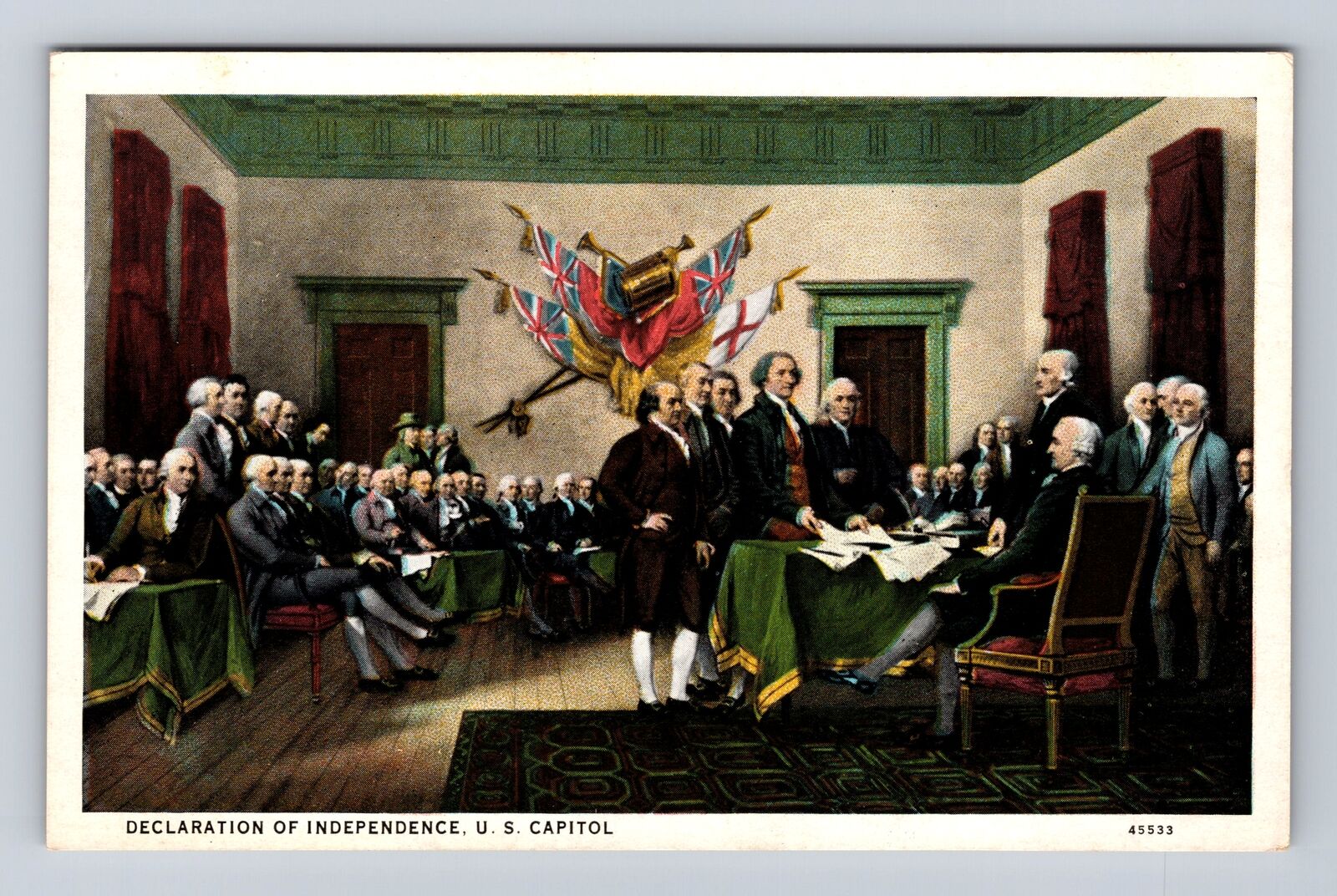 Washington DC, Declaration of Independence Painting at Capitol Vintage Postcard