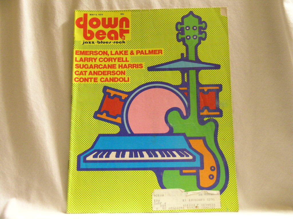 DOWN BEAT magazine May 9 1974 ELP Cat Anderson Larry Coryell Sugarcane Harris