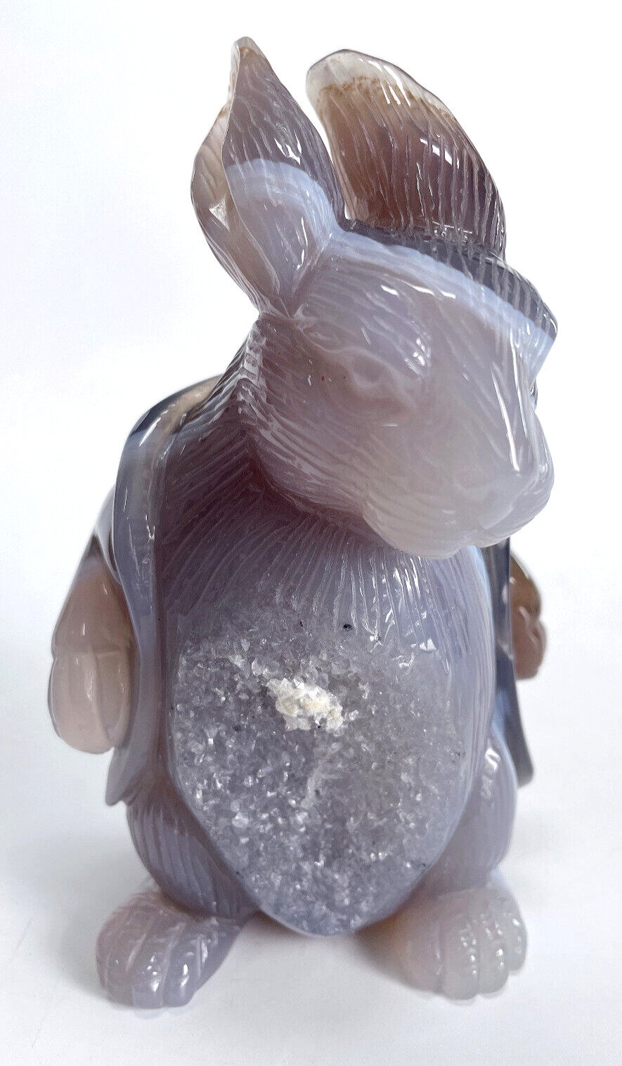 6.0'' Agate Carved Crystal Rabbit Skull , Realistic - Skulls Gemstone & Crystal
