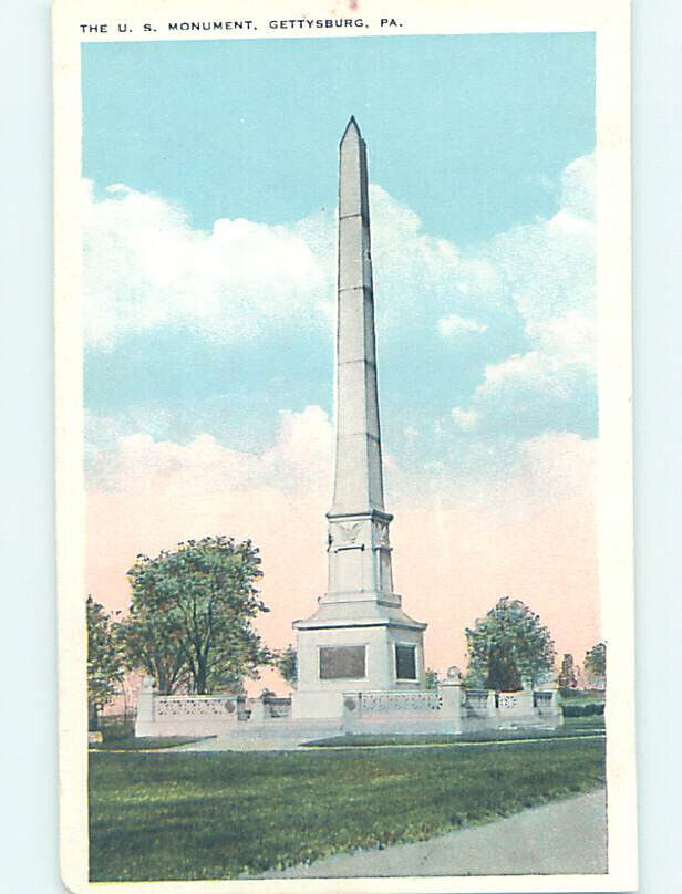 W-border MONUMENT SCENE Gettysburg Pennsylvania PA 7/18 AE7789