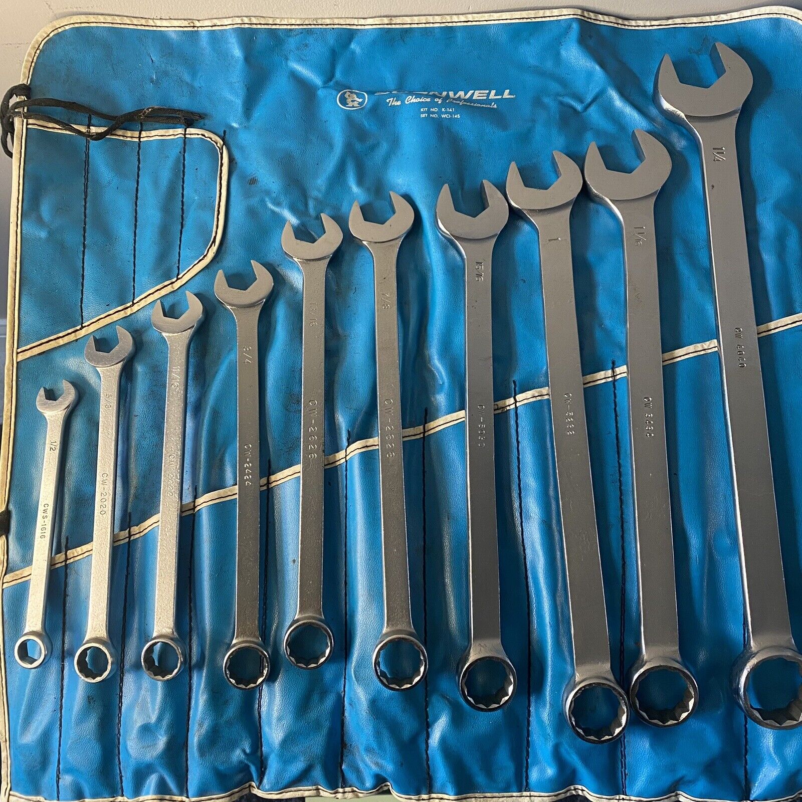 VTG Cornwell Lage Wrenches Set Of 10 Pc 1/2-1 1/16 USA 12 Point, 1/2 Is 6 Point