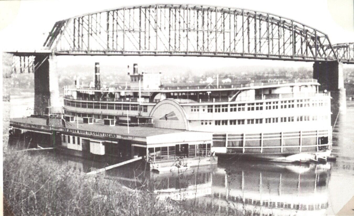 Island Queen Cincinnati Ohio Operated Between City & Coney Island Repro Postcard