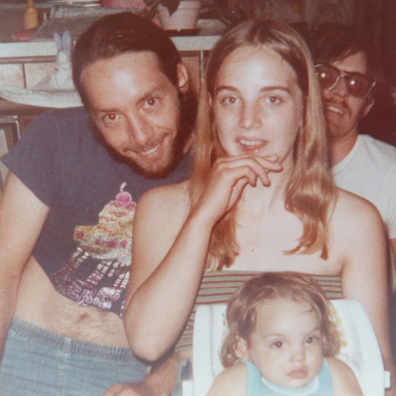 Vintage Bizarre Family Photo Unique Man Woman Child Strange Retro Found Silly