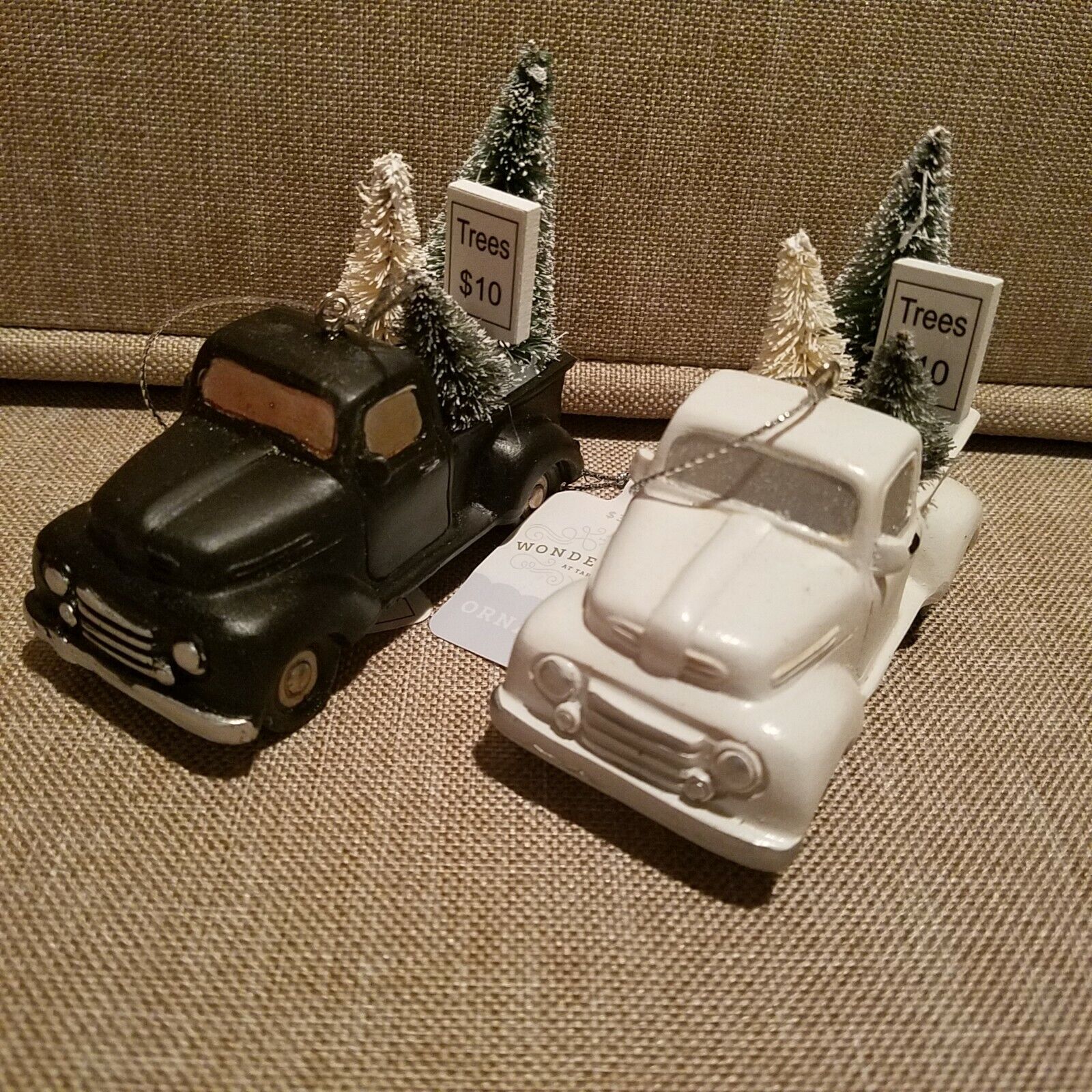 Target Wondershop Truck with Trees Christmas Ornaments Farmhouse Decor Set of 2