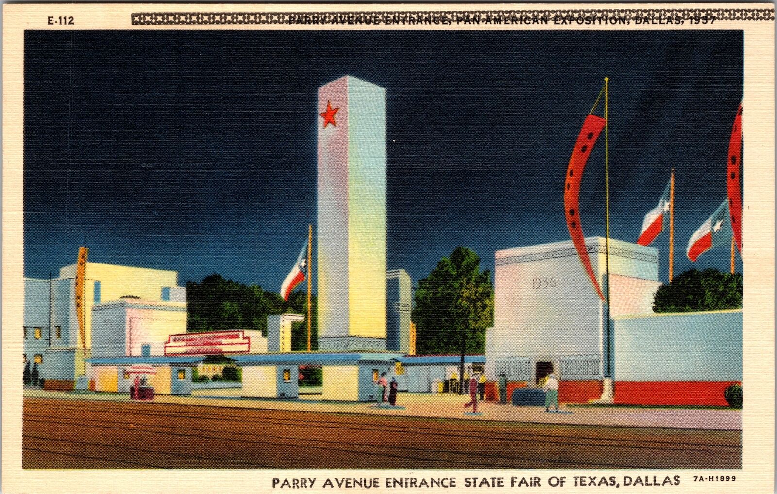 Dallas TX-Texas, Parry Avenue Entrance State Fair, Vintage Postcard