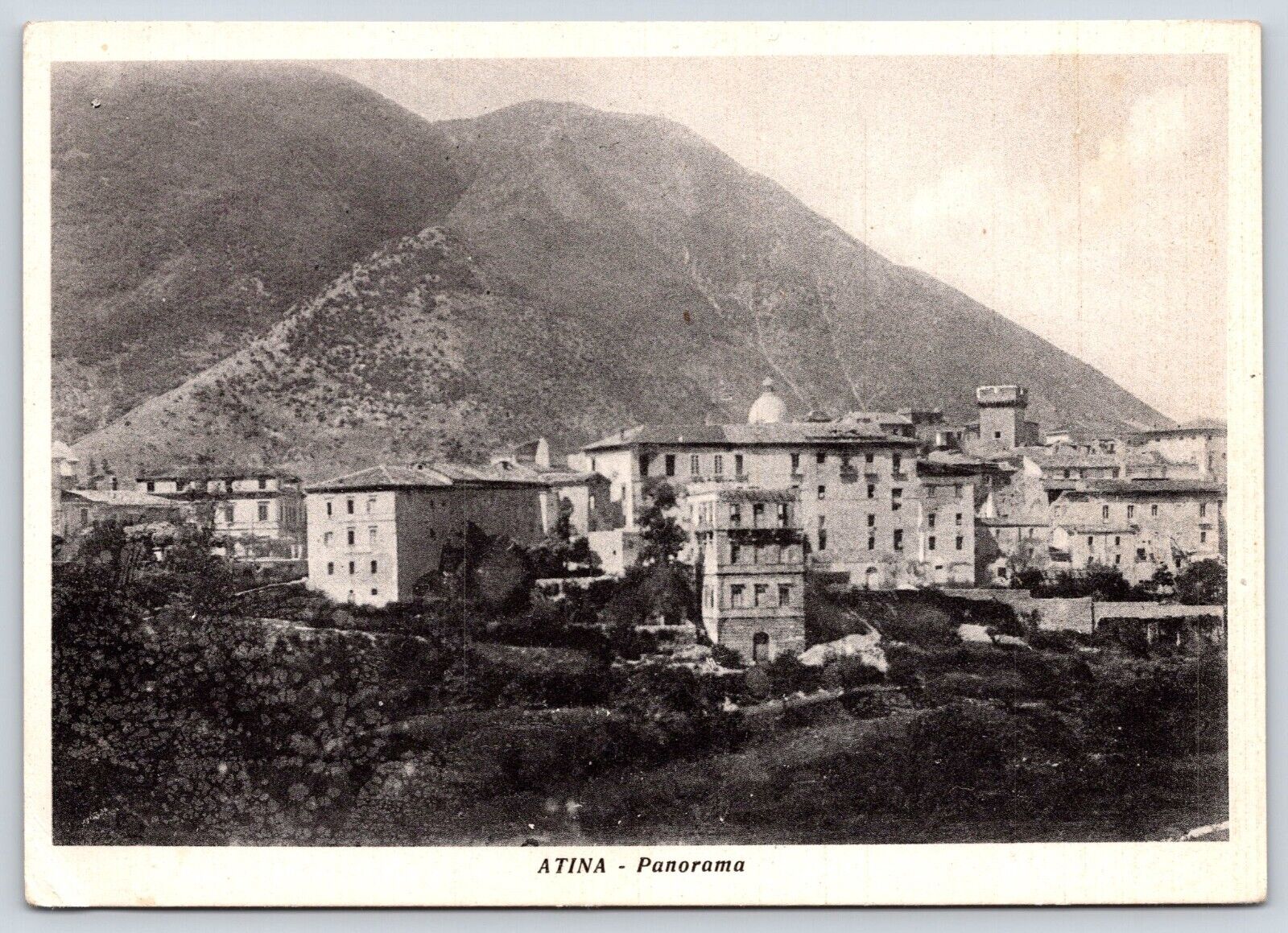 Italy Atina City View Vintage Postcard Continental